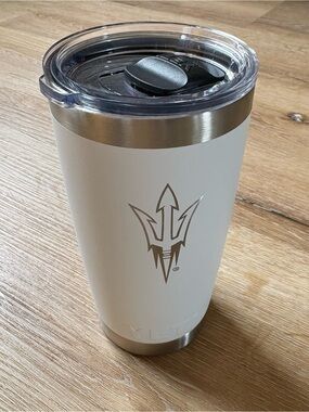 Yeti White Tumbler with ASU Logo